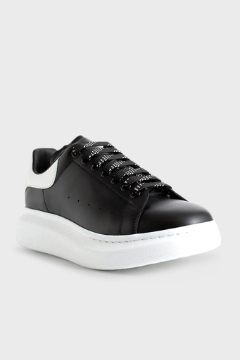 Alexander Mcqueen % 100 Deri Erkek Ayakkabı 553680WHGP5 1070 SİYAH-BEYAZ - 10