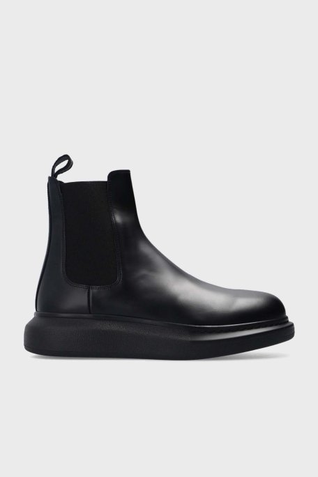 Alexander Mcqueen Hakiki Deri Chelsea Erkek Bot 586198WHX52 1000 SİYAH - 1