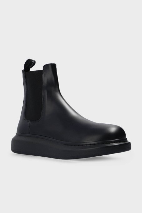 Alexander Mcqueen Hakiki Deri Chelsea Erkek Bot 586198WHX52 1000 SİYAH - 3