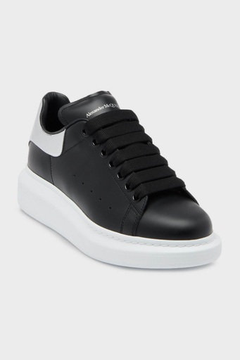 Alexander Mcqueen Hakiki Deri Sneaker Bayan Ayakkabı 718232WIEE4 1081 SİYAH-GÜMÜŞ - 10