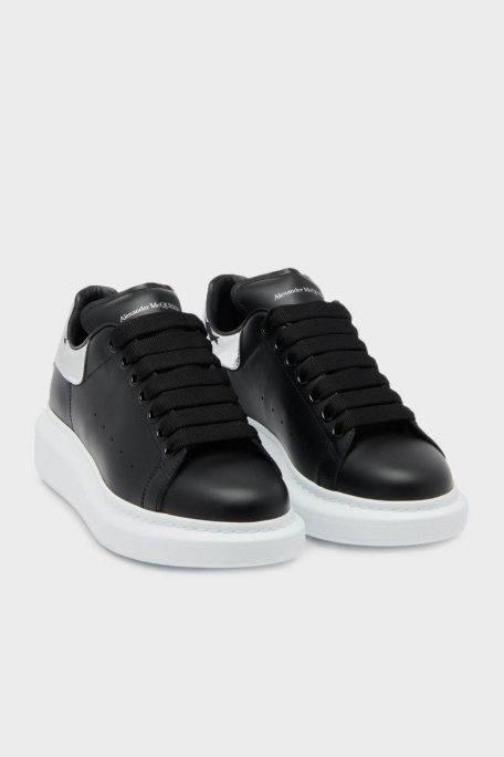 Alexander Mcqueen Hakiki Deri Sneaker Bayan Ayakkabı 718232WIEE4 1081 SİYAH-GÜMÜŞ - 2