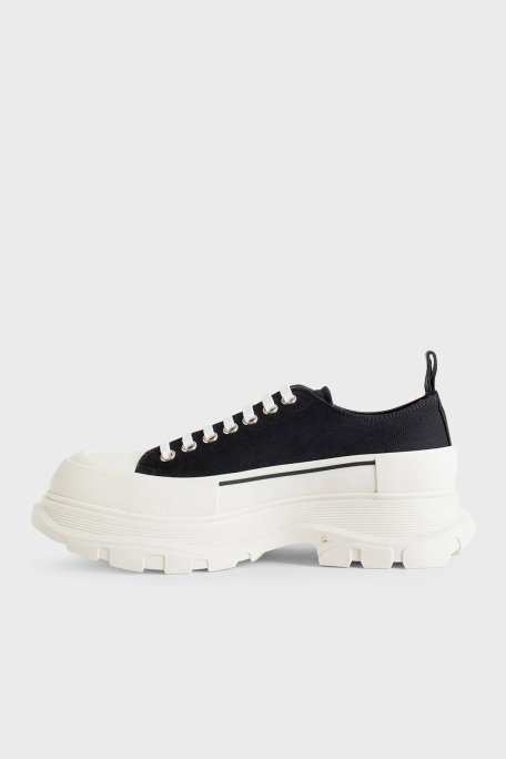Alexander Mcqueen Logolu Platform Erkek Ayakkabı 705660 W4MV2 1070 SİYAH-BEYAZ - 4