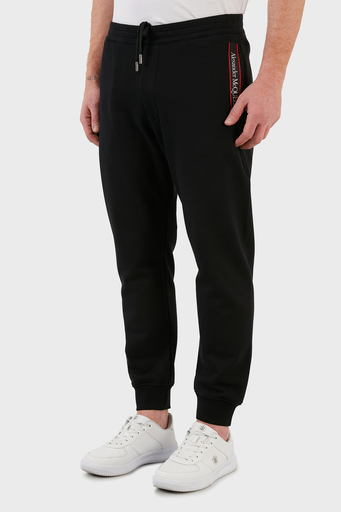 Alexander Mcqueen Pamuklu Cepli Jogger Erkek Pantolon 642664QRX75 0901 SİYAH - 3