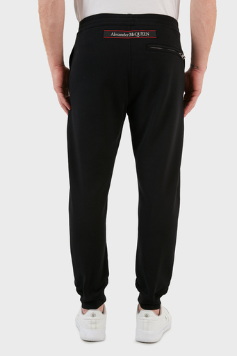 Alexander Mcqueen Pamuklu Cepli Jogger Erkek Pantolon 642664QRX75 0901 SİYAH - 6