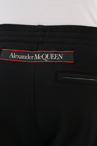 Alexander Mcqueen Pamuklu Cepli Jogger Erkek Pantolon 642664QRX75 0901 SİYAH - 7
