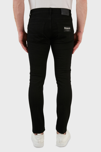 Alexander Mcqueen Pamuklu Slim Fit Normal Bel Dar Paça Jeans Erkek Kot Pantolon 677774QSY49 1000 SİYAH - 6