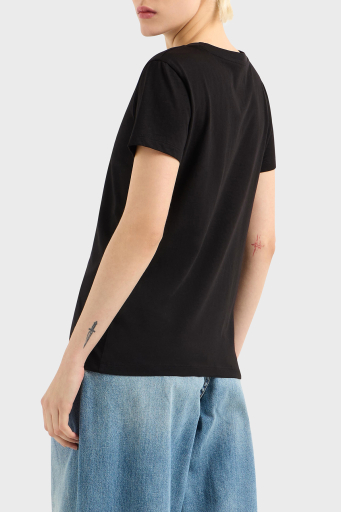 Armani Exchage % 100 Pamuk Regular Fit Bisiklet Yaka Baskılı Bayan T Shirt XW000542 AF10359 UC001 SİYAH - 2
