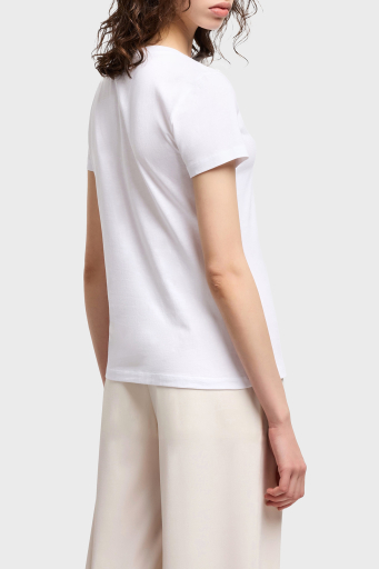 Armani Exchage % 100 Pamuk Regular Fit Bisiklet Yaka Logolu Bayan T Shirt XW000387 AF10354 U0002 BEYAZ - 2