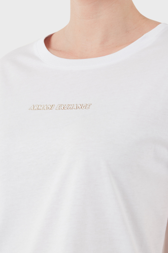 Armani Exchage % 100 Pamuk Regular Fit Bisiklet Yaka Logolu Bayan T Shirt XW000534 AF10359 U0002 BEYAZ - 6
