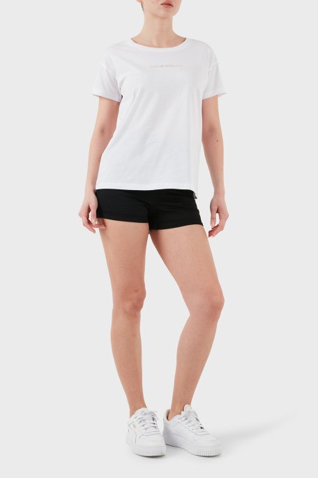 Armani Exchage % 100 Pamuk Regular Fit Bisiklet Yaka Logolu Bayan T Shirt XW000534 AF10359 U0002 BEYAZ - 8