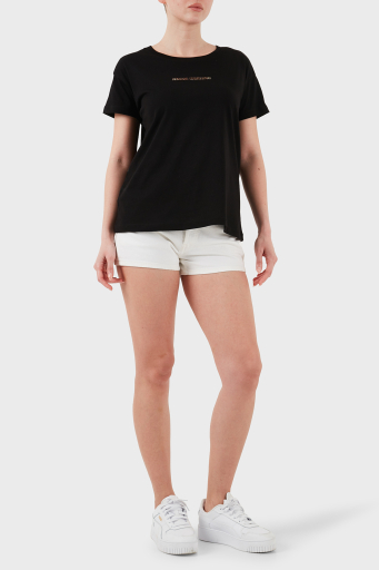 Armani Exchage % 100 Pamuk Regular Fit Bisiklet Yaka Logolu Bayan T Shirt XW000534 AF10359 UC001 SİYAH - 2