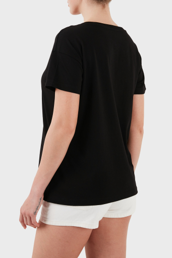 Armani Exchage % 100 Pamuk Regular Fit Bisiklet Yaka Logolu Bayan T Shirt XW000534 AF10359 UC001 SİYAH - 3
