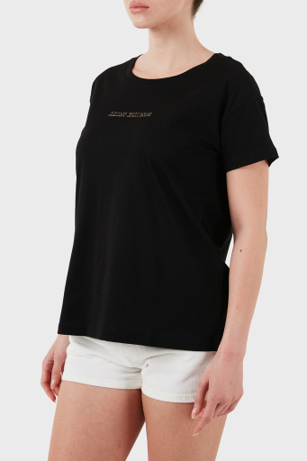 Armani Exchage % 100 Pamuk Regular Fit Bisiklet Yaka Logolu Bayan T Shirt XW000534 AF10359 UC001 SİYAH - 5