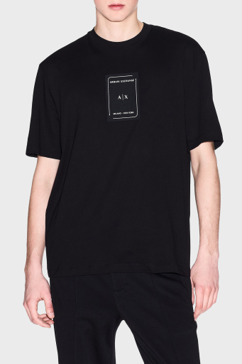 Armani Exchage % 100 Pamuk Regular Fit Bisiklet Yaka Logolu Erkek T Shirt XM000570 AF10356 UC001 SİYAH - 1