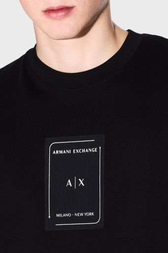 Armani Exchage % 100 Pamuk Regular Fit Bisiklet Yaka Logolu Erkek T Shirt XM000570 AF10356 UC001 SİYAH - 4