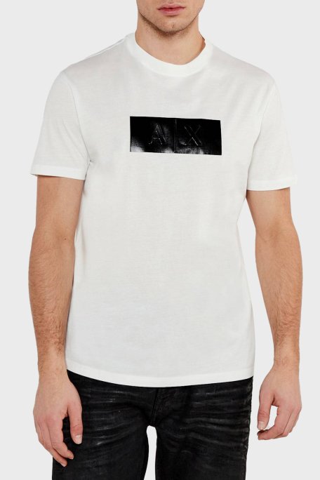 Armani Exchage % 100 Pamuk Regular Fit Logo Baskılı Erkek T Shirt XM000786 AF10364 U0009 BEYAZ - 1
