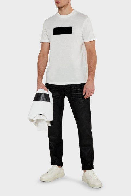 Armani Exchage % 100 Pamuk Regular Fit Logo Baskılı Erkek T Shirt XM000786 AF10364 U0009 BEYAZ - 2
