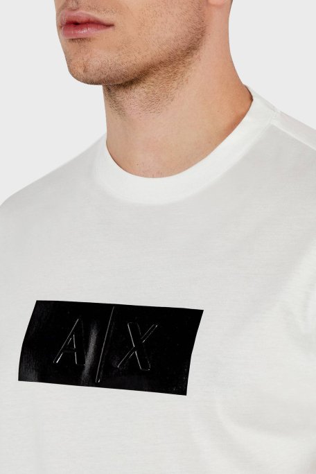 Armani Exchage % 100 Pamuk Regular Fit Logo Baskılı Erkek T Shirt XM000786 AF10364 U0009 BEYAZ - 4