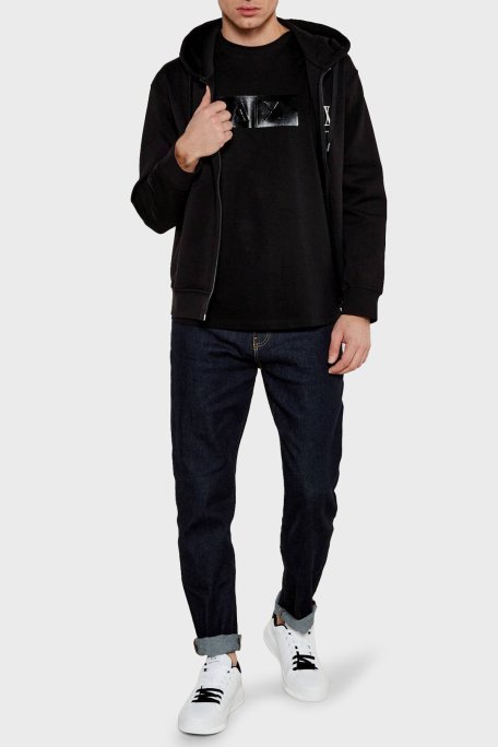 Armani Exchage % 100 Pamuk Regular Fit Logo Baskılı Erkek T Shirt XM000786 AF10364 UC001 SİYAH - 2