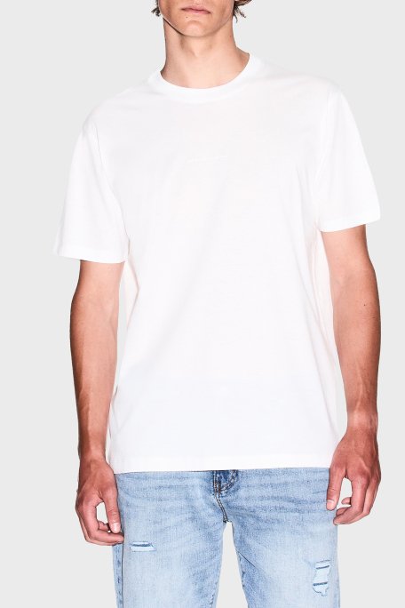 Armani Exchage % 100 Pamuk Regular Fit Sıfır Yaka Erkek T Shirt XM000533 AF10364 U0009 BEYAZ - 1