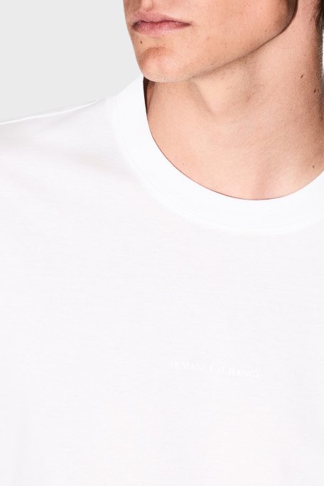 Armani Exchage % 100 Pamuk Regular Fit Sıfır Yaka Erkek T Shirt XM000533 AF10364 U0009 BEYAZ - 4