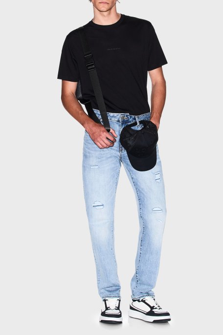 Armani Exchage % 100 Pamuk Regular Fit Sıfır Yaka Erkek T Shirt XM000533 AF10364 UC001 SİYAH - 2