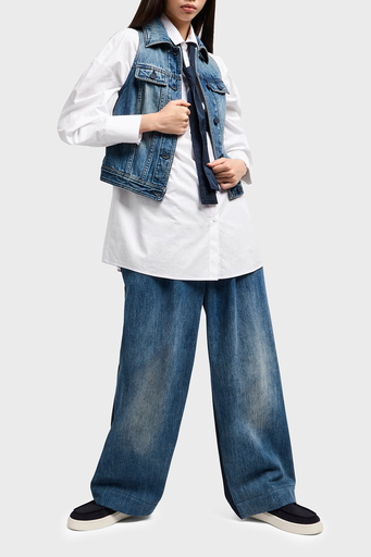 Armani Exchage % 100 Pamuk Slim Fit Kolsuz Bayan Kot Ceket XW000558 AF12845 MB115 LACİVERT - 1
