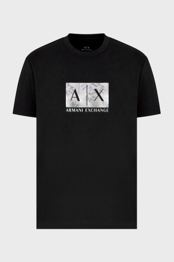 Armani Exchage Baskılı % 100 Pamuk Regular Fit Bisiklet Yaka Erkek T Shirt XM000555 AF10358 UC001 SİYAH - 5