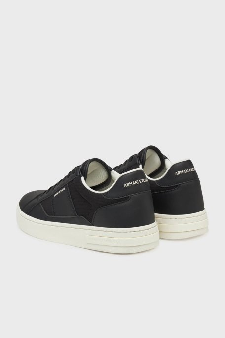 Armani Exchage Logo Baskılı Kalın Taban Sneaker Erkek Ayakkabı XUX241 XV911 K001 SİYAH - 10