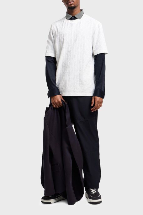 Armani Exchage Logo Baskılı Regular Fit Pamuklu Bisiklet Yaka Erkek T Shirt XM000268 AF10337 U0009 BEYAZ - 2