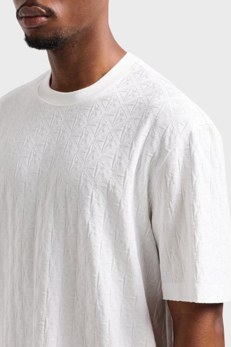 Armani Exchage Logo Baskılı Regular Fit Pamuklu Bisiklet Yaka Erkek T Shirt XM000268 AF10337 U0009 BEYAZ - 4