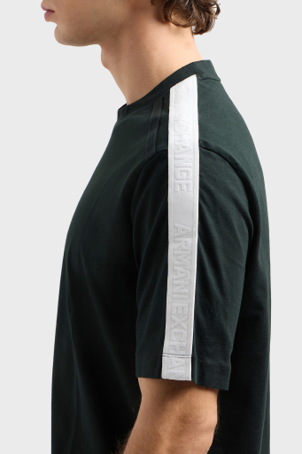 Armani Exchage Logolu % 100 Pamuk Regular Fit Bisiklet Yaka Erkek T Shirt XM000322 AF10361 UB001 KOYU YEŞİL - 4
