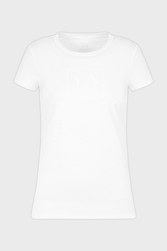 Armani Exchage Logolu % 100 Pamuk Slim Fit Bisiklet Yaka Bayan T Shirt XW000530 AF10359 U0002 BEYAZ - 5