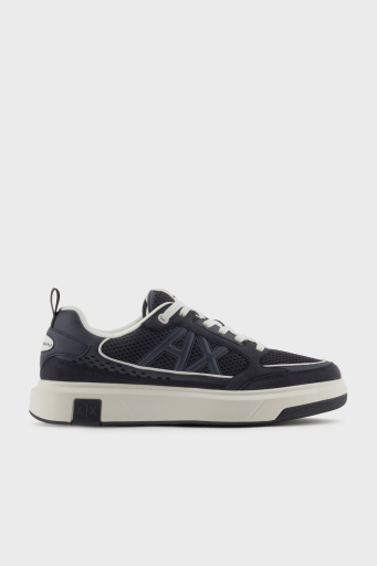 Armani Exchage Logolu File Detaylı Sneaker Erkek Ayakkabı XUX242 XV912 U385 LACİVERT-EKRU - 1