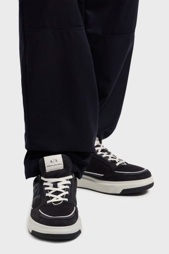 Armani Exchage Logolu File Detaylı Sneaker Erkek Ayakkabı XUX242 XV912 U385 LACİVERT-EKRU - 3