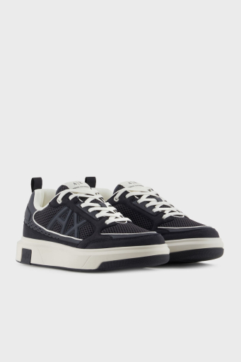 Armani Exchage Logolu File Detaylı Sneaker Erkek Ayakkabı XUX242 XV912 U385 LACİVERT-EKRU - 4