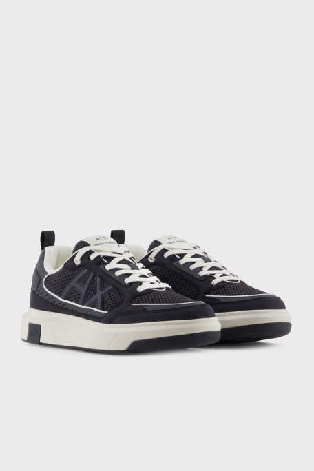 Armani Exchage Logolu File Detaylı Sneaker Erkek Ayakkabı XUX242 XV912 U385 LACİVERT-EKRU - 4