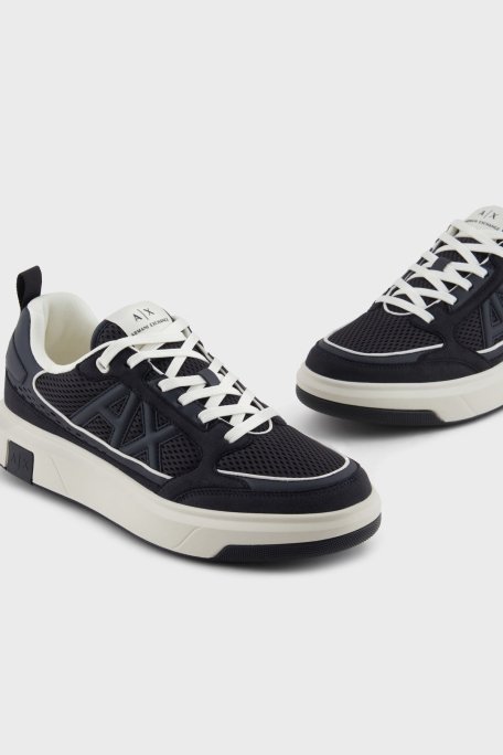 Armani Exchage Logolu File Detaylı Sneaker Erkek Ayakkabı XUX242 XV912 U385 LACİVERT-EKRU - 5