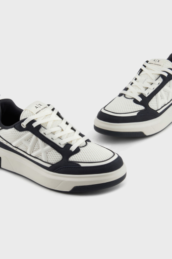 Armani Exchage Logolu File Detaylı Sneaker Erkek Ayakkabı XUX242 XV912 U389 EKRU-LACİVERT - 4