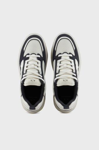 Armani Exchage Logolu File Detaylı Sneaker Erkek Ayakkabı XUX242 XV912 U389 EKRU-LACİVERT - 5