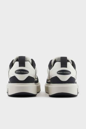 Armani Exchage Logolu File Detaylı Sneaker Erkek Ayakkabı XUX242 XV912 U389 EKRU-LACİVERT - 6