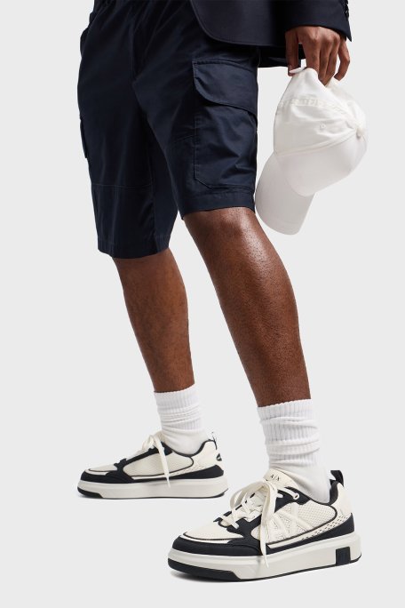 Armani Exchage Logolu File Detaylı Sneaker Erkek Ayakkabı XUX242 XV912 U389 EKRU-LACİVERT - 2
