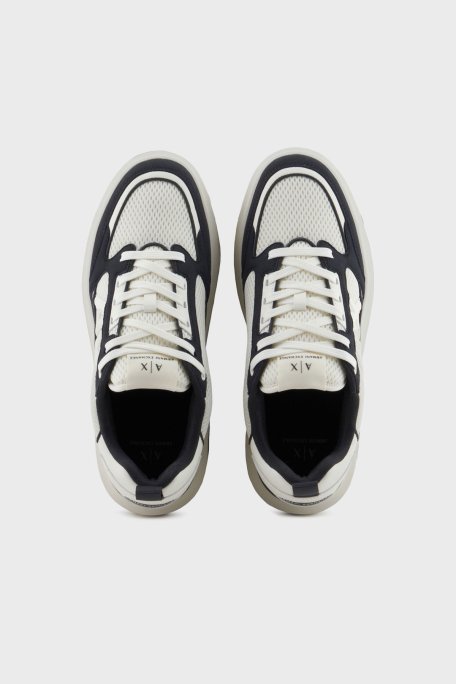 Armani Exchage Logolu File Detaylı Sneaker Erkek Ayakkabı XUX242 XV912 U389 EKRU-LACİVERT - 5