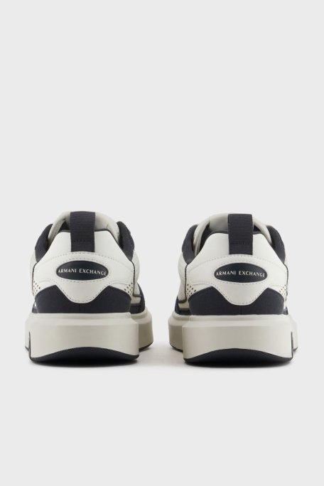 Armani Exchage Logolu File Detaylı Sneaker Erkek Ayakkabı XUX242 XV912 U389 EKRU-LACİVERT - 6