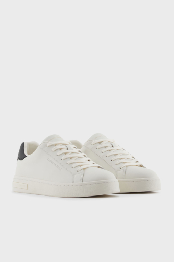 Armani Exchage Logolu Hakiki Deri Sneaker Erkek Ayakkabı XM000141 AF11912 M0017 EKRU-SİYAH - 2