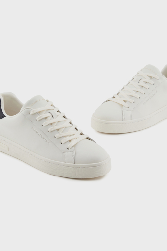 Armani Exchage Logolu Hakiki Deri Sneaker Erkek Ayakkabı XM000141 AF11912 M0017 EKRU-SİYAH - 4