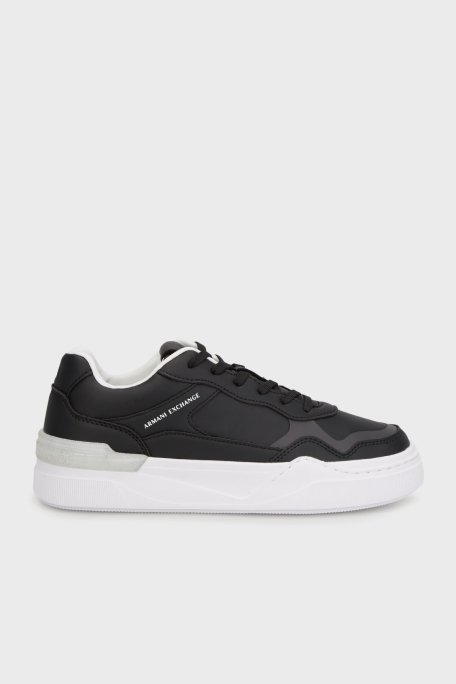 Armani Exchage Logolu Kalın Taban Sneaker Erkek Ayakkabı XUX219 XV857 K001 SİYAH - 1
