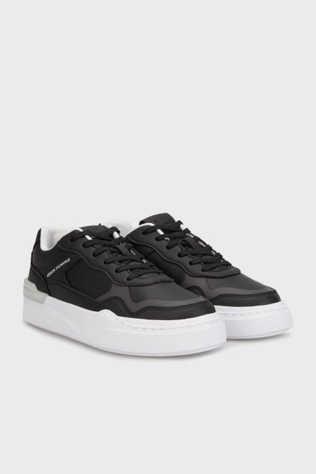 Armani Exchage Logolu Kalın Taban Sneaker Erkek Ayakkabı XUX219 XV857 K001 SİYAH - 2