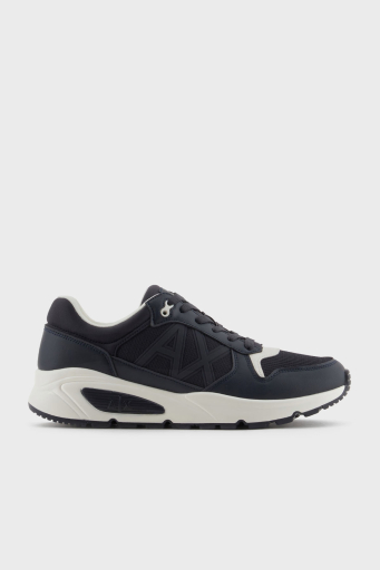 Armani Exchage Logolu Kalın Taban Sneaker Erkek Ayakkabı XUX239 XV909 U385 LACİVERT-EKRU - 1
