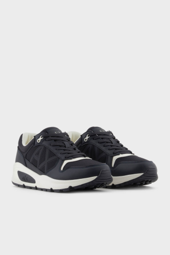 Armani Exchage Logolu Kalın Taban Sneaker Erkek Ayakkabı XUX239 XV909 U385 LACİVERT-EKRU - 2
